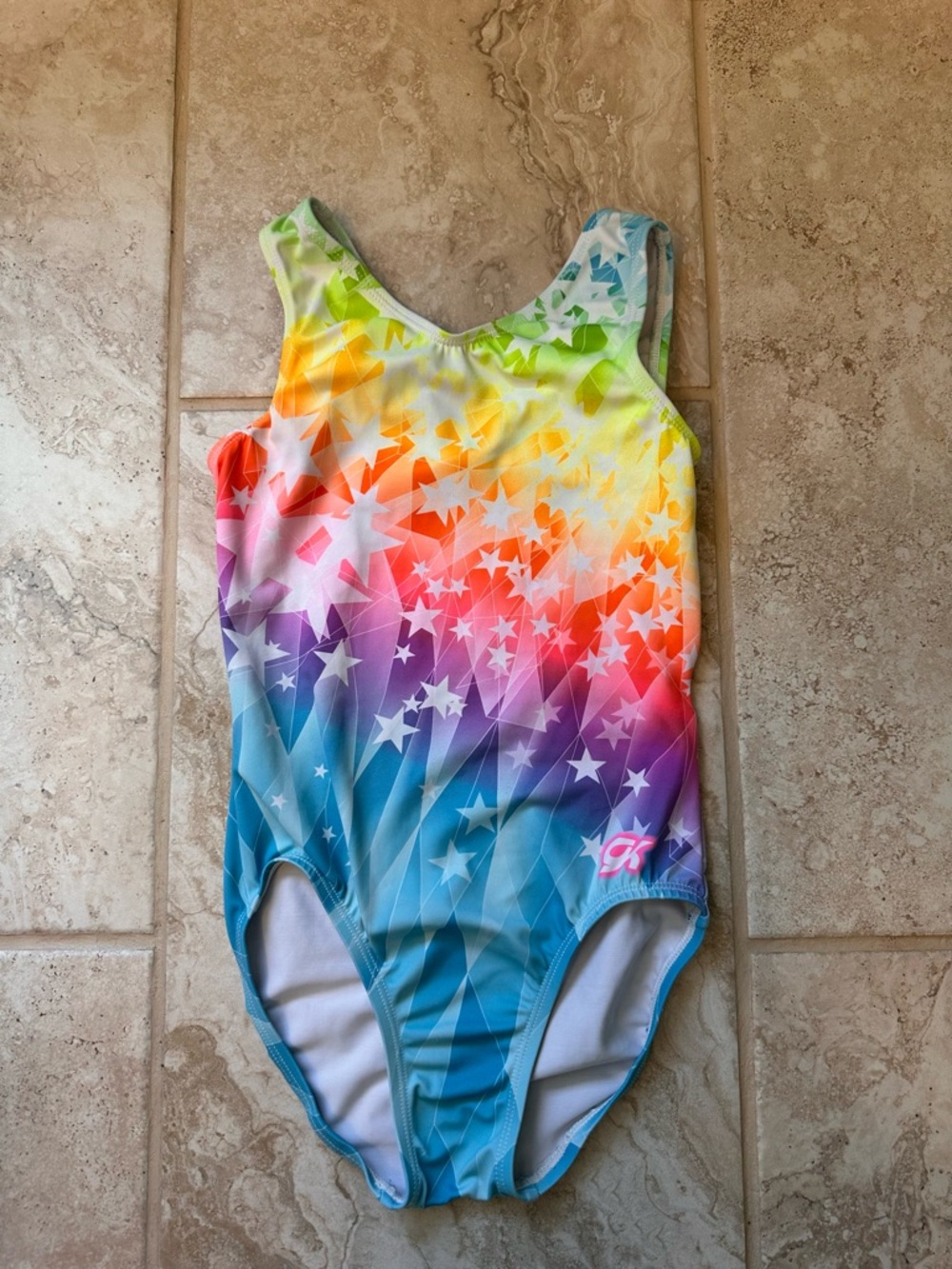 GK Elite Girls Rainbow Stars Leotard